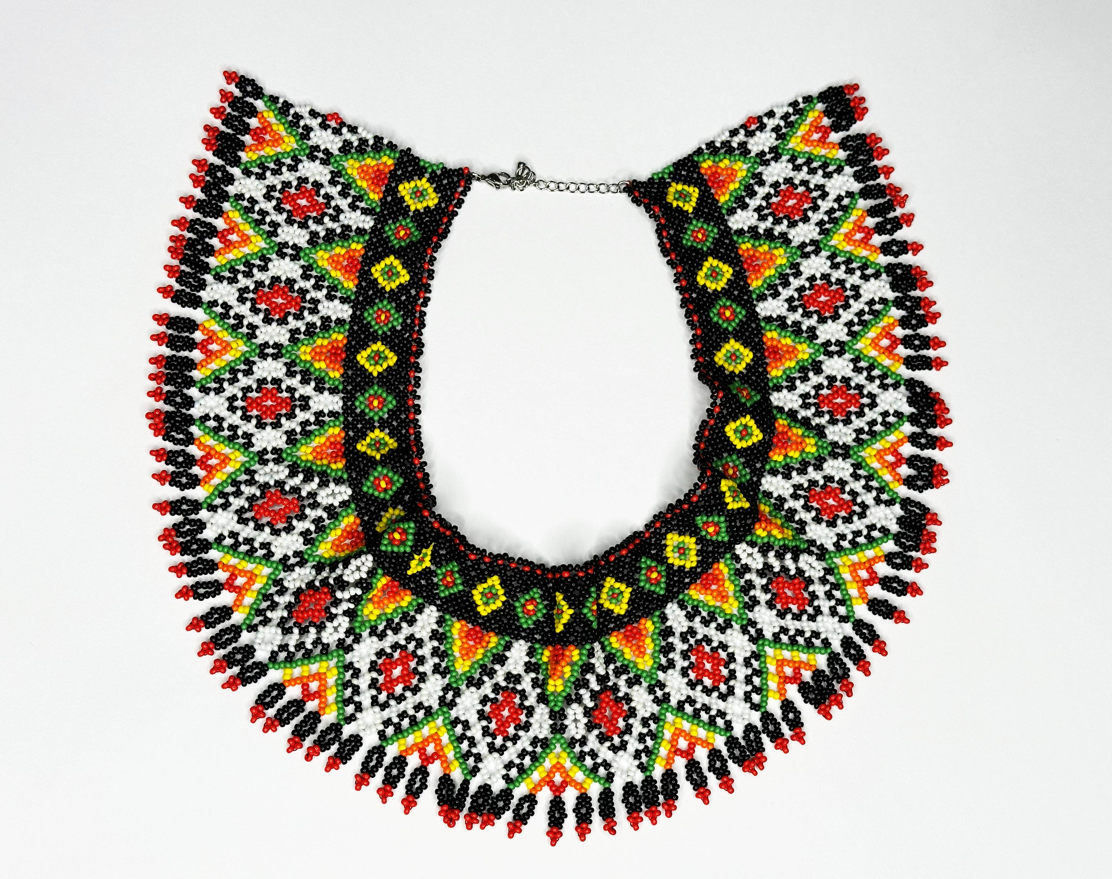 Традиційна українська силянка із чеського бісеру HatynkaUA Necklace 40 см Різнокольоровий (SUN999_15)