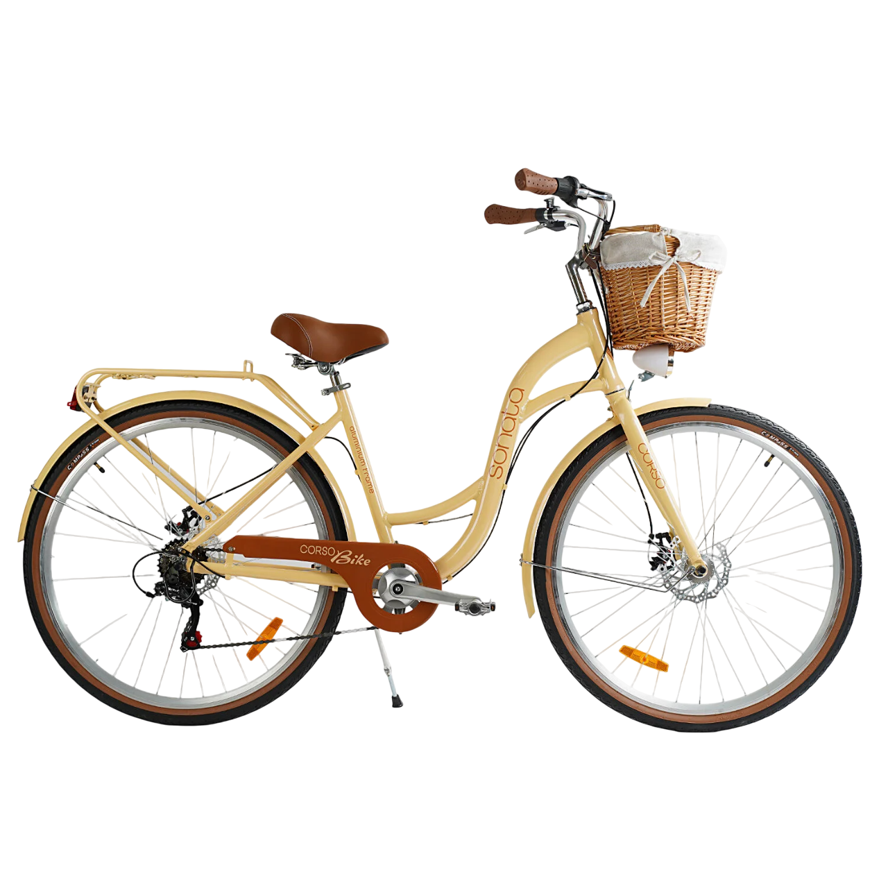 Велосипед міський 28 Corso Sonata SN-284 Shimano 7 швидкостей 18 Бежевий (168037)