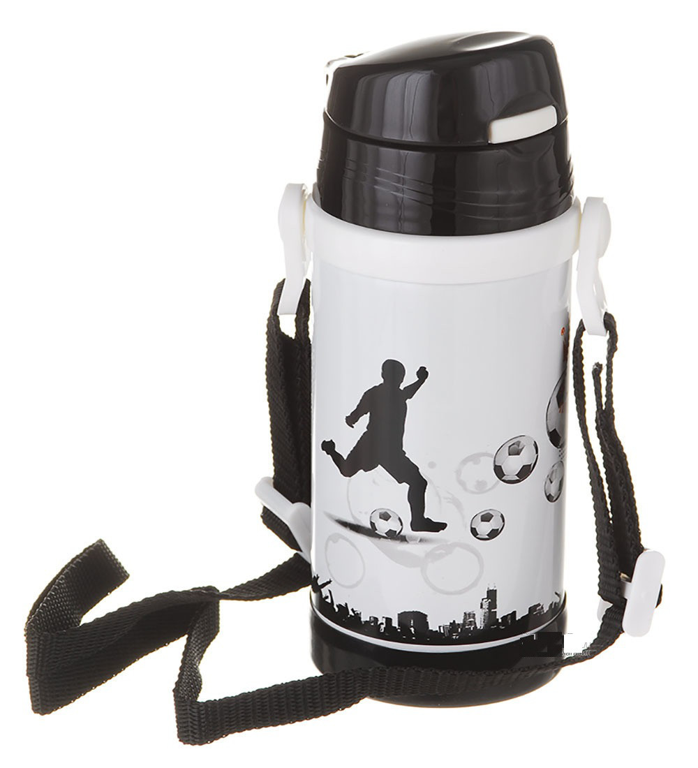 Дитячий термос A-plus 1776 із трубочкою вакуумний 320 мл Білий із чорним (006425)