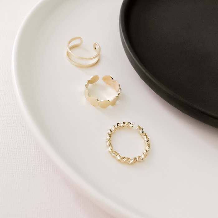 Кільця Трисекційні Золотисті K-POP (13632) Onesize Bioworld