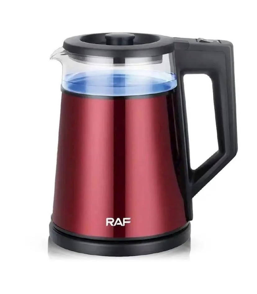 Електрочайник скляний дисковий 1,8 л RAF 7815 2000 Вт Червоний