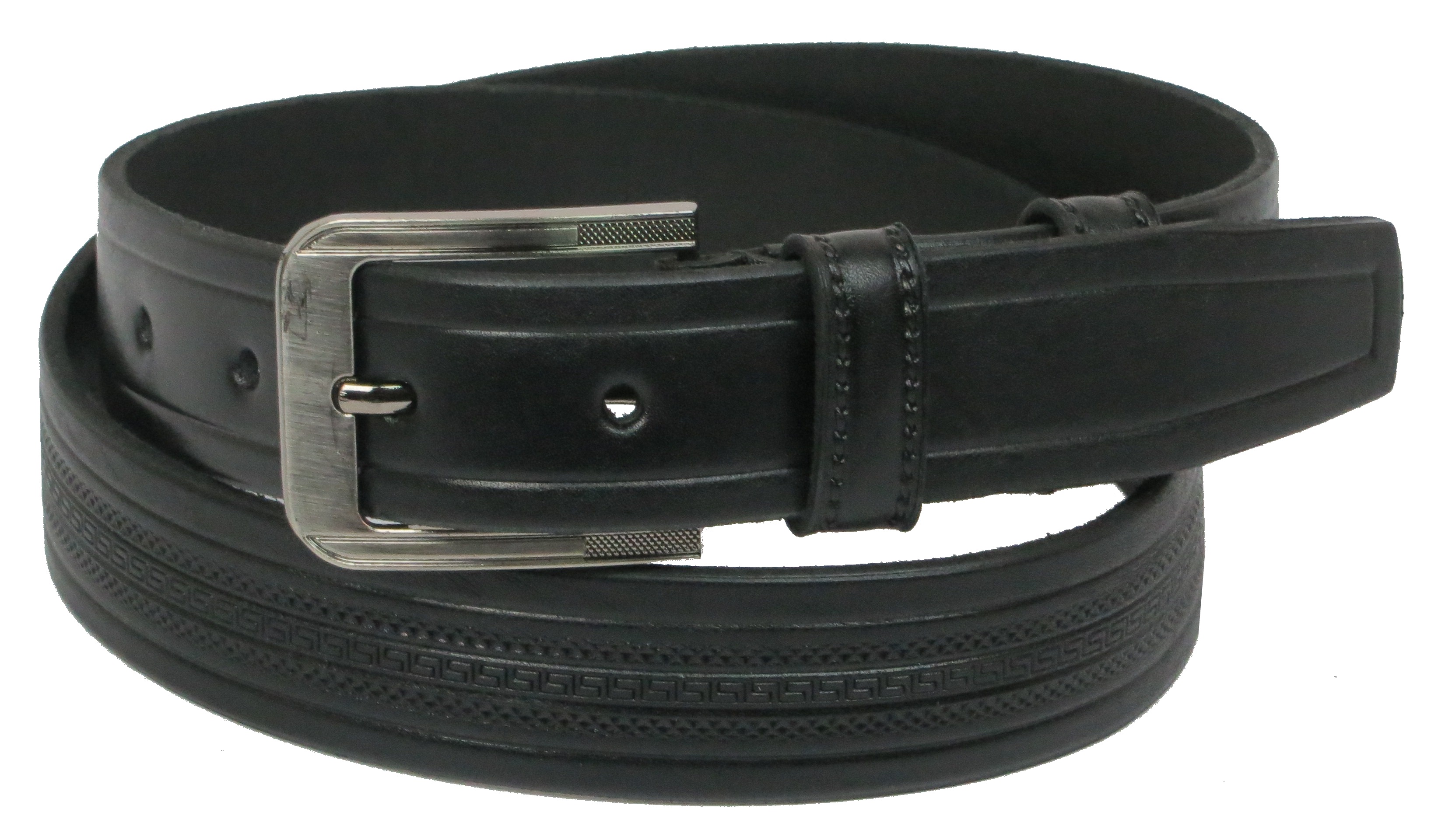 Шкіряний ремінь Skipper 110-130 x 3.5 см Чорний (1052-35)