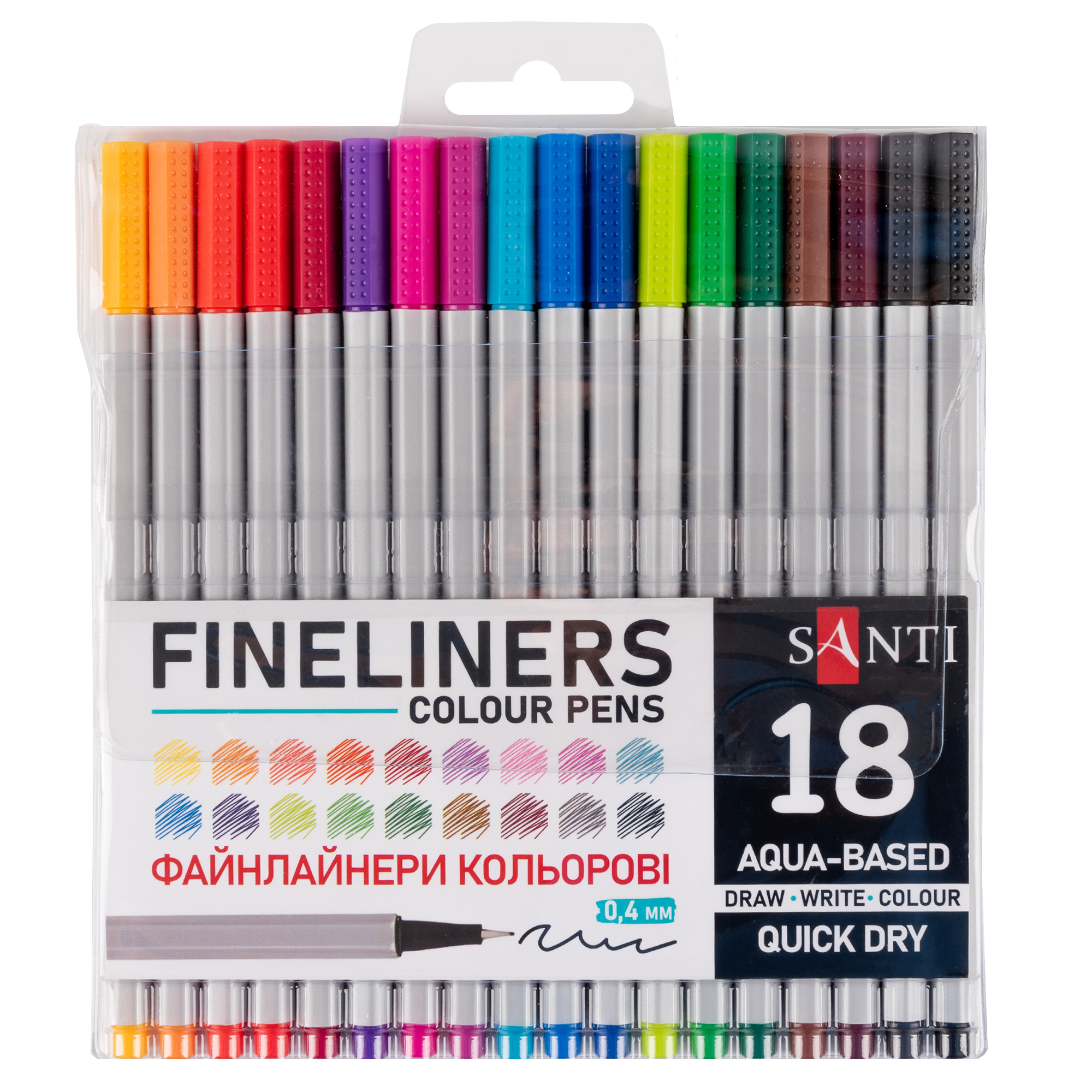 Набір файнлайнерів Santi 18 кольорів (390993)