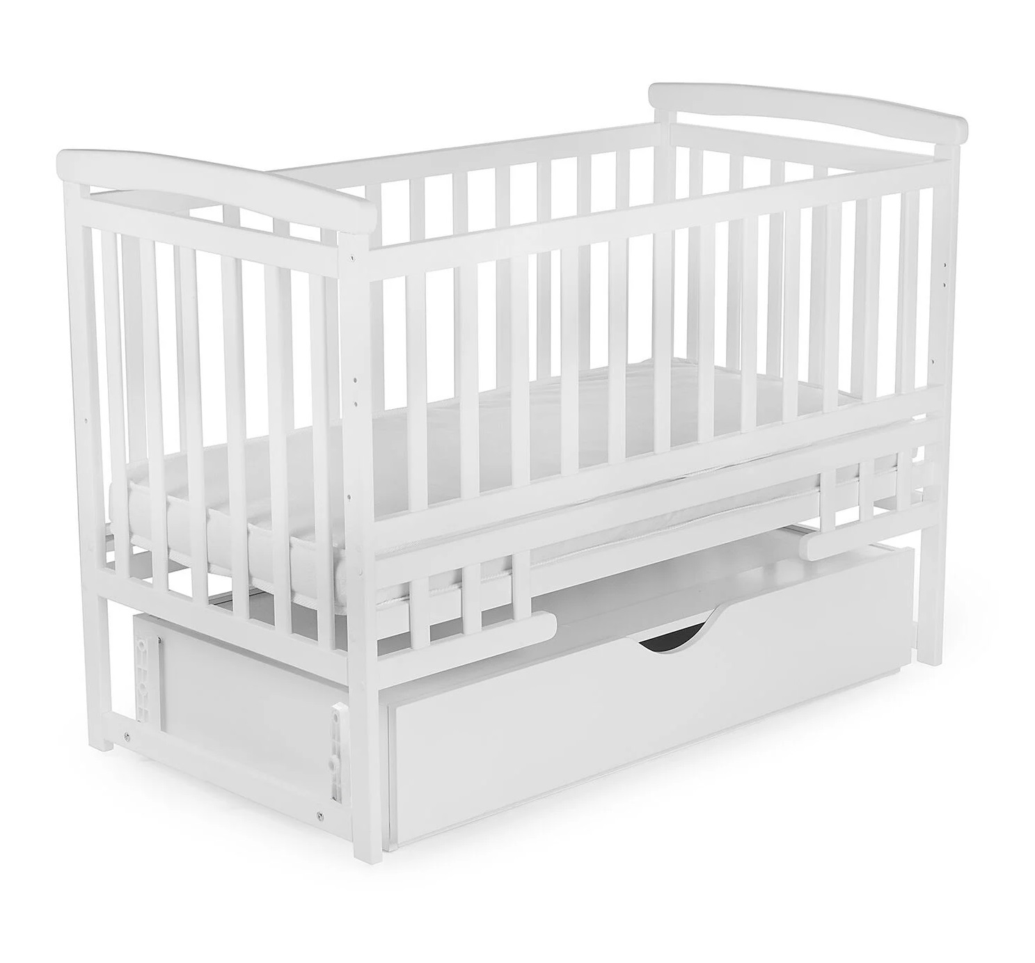 Ліжечко дерев'яне Наталка Трансформер 120 х 60 см White (149616)