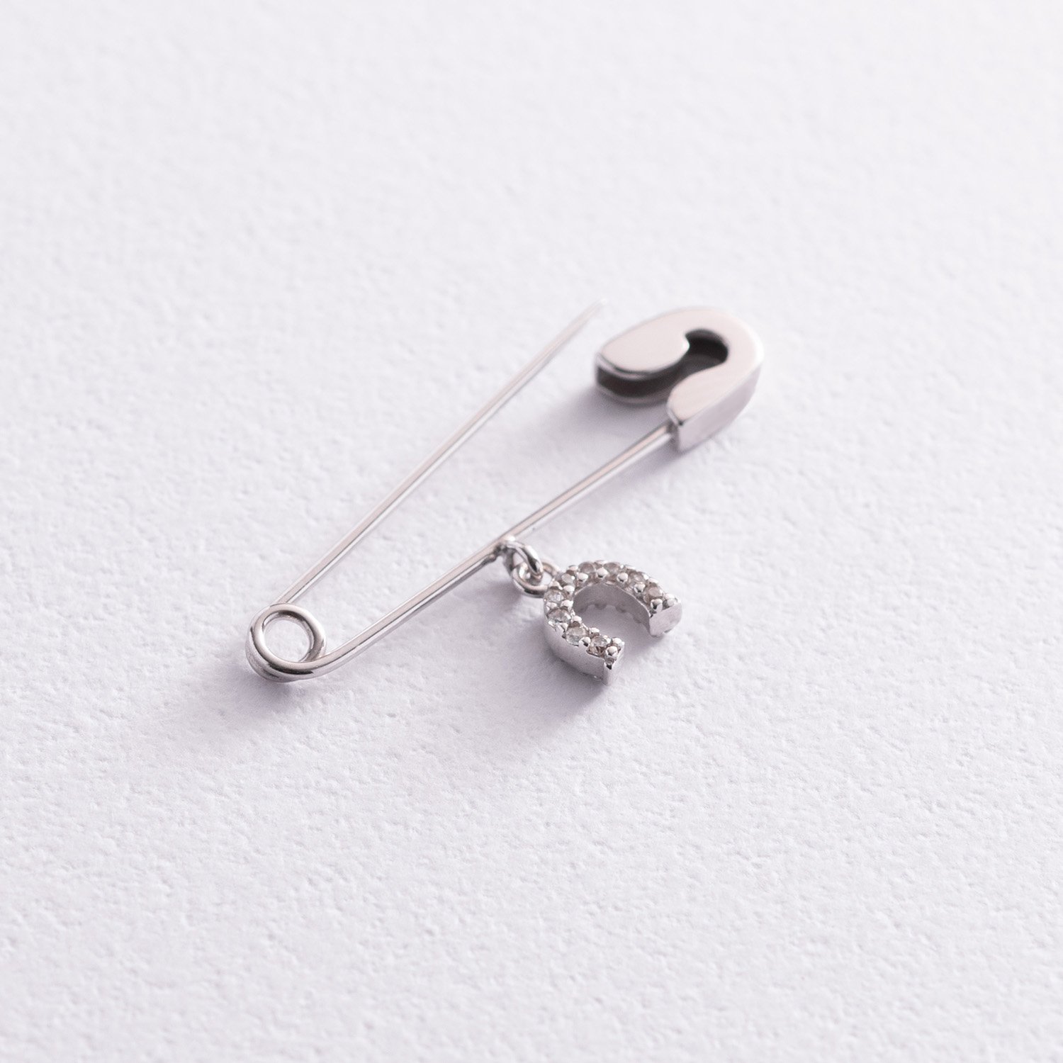 Золота шпилька Підкова (фіаніти) зак00323 Онікс