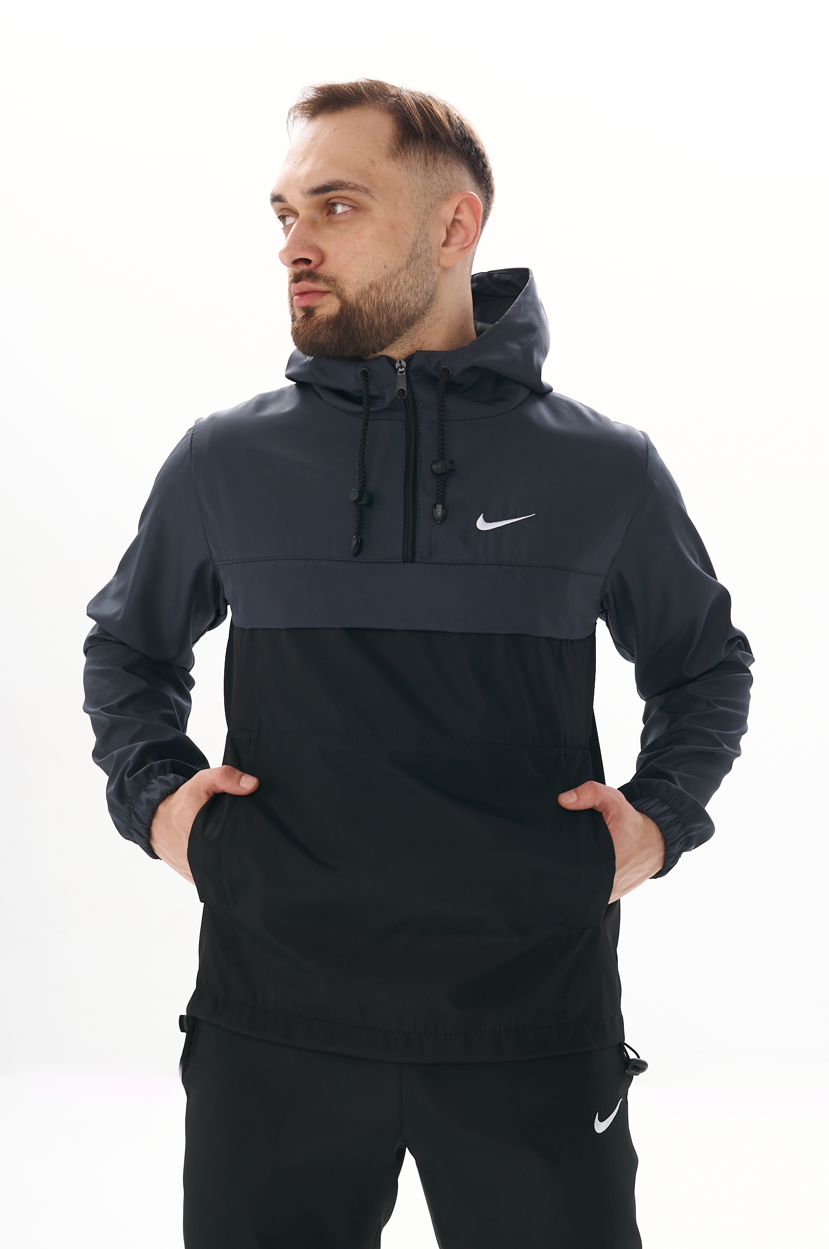 Анорак чоловічий No Brand President 3XL Сіро-чорний (1602057573/3XL)