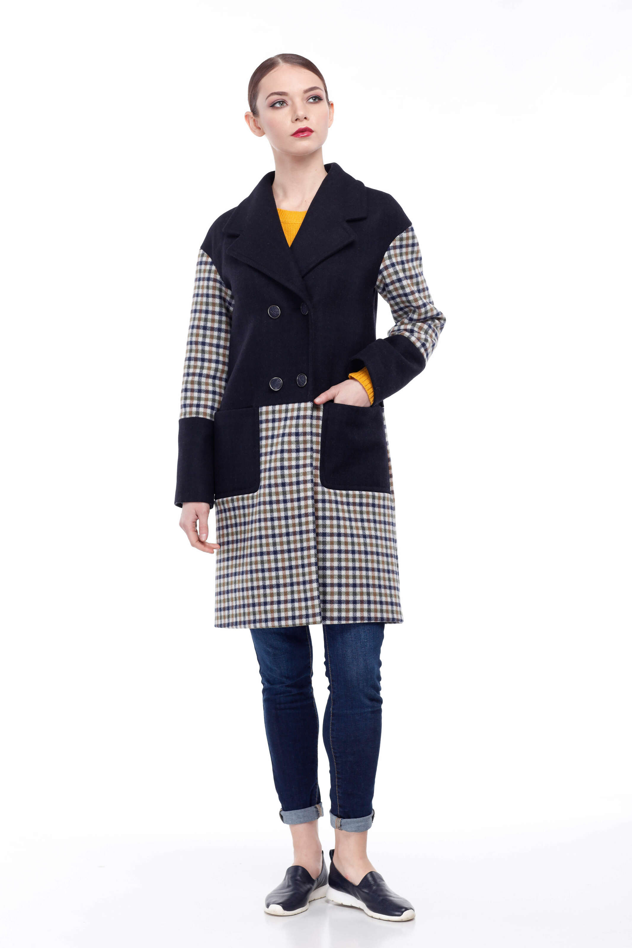 Пальто жіноче ORIGA Orsola 223457 42/XS Різнокольоровий (1012)