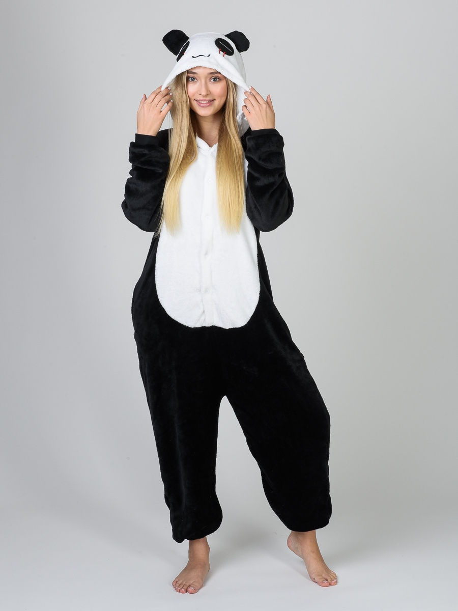 Піжама кігурумі Jamboo Снігова сумна панда L Чорно-білий (J400038)