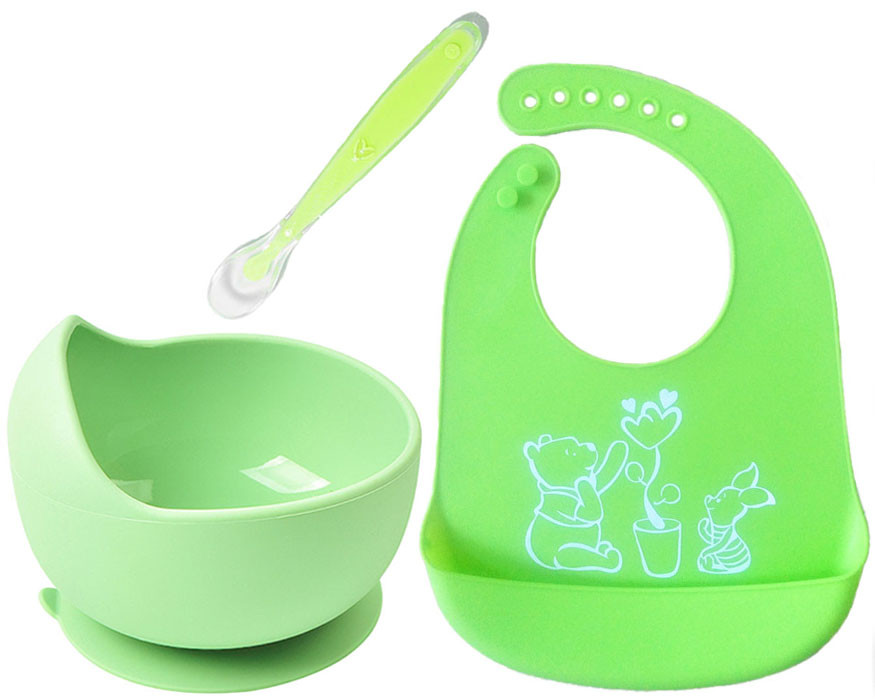 Набір силіконового посуду 2Life Y3 3 предмети Зелений (v-12844)