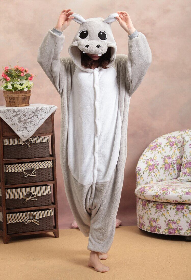 Піжама Кігурумі доросла BearWear Бегемотик L 165 - 175 см Сірий (K1W1-0093-L)