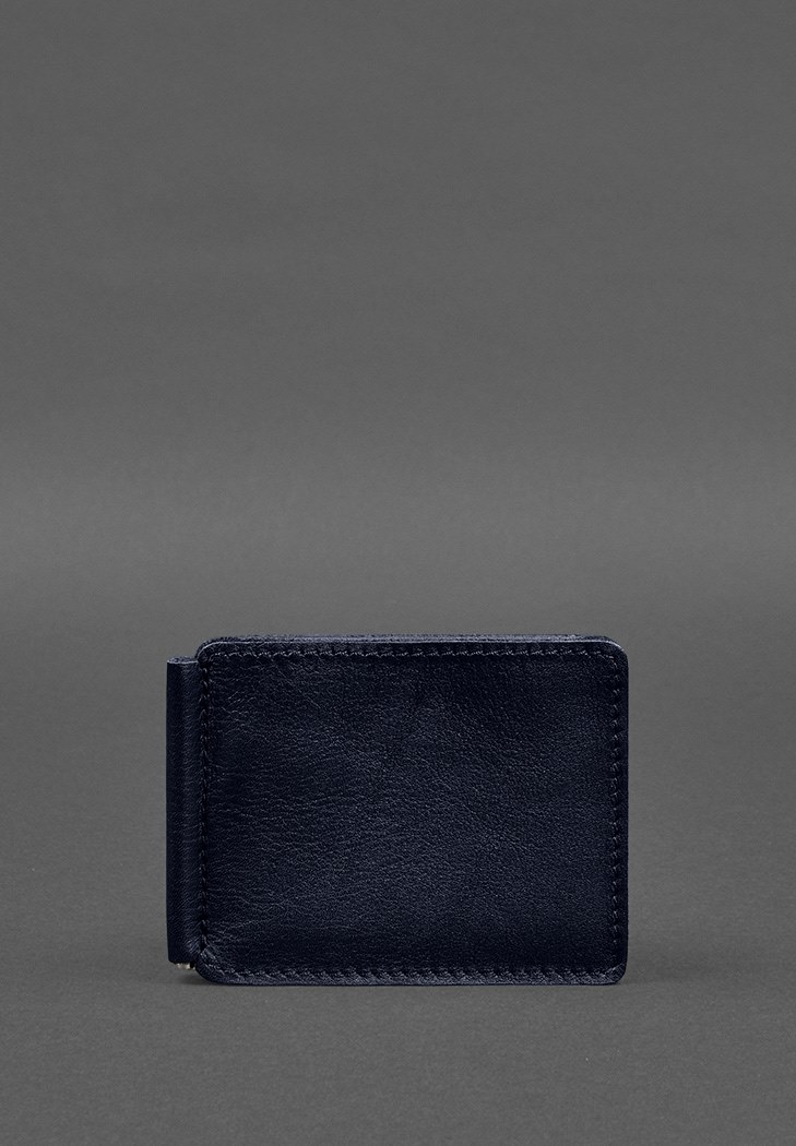 Шкіряне портмоне 13.0 затискач синій краст BlankNote