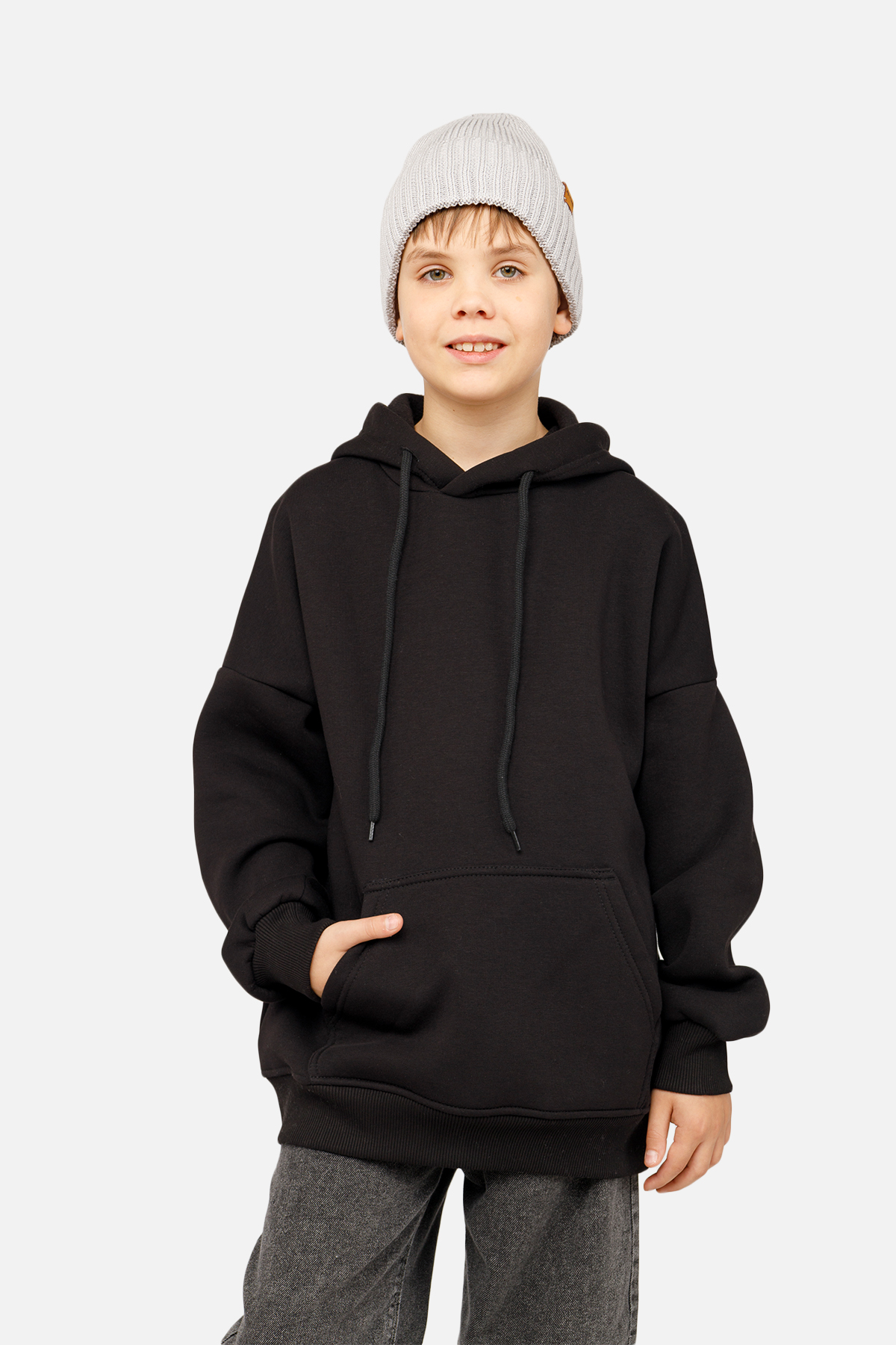 Худі для хлопчика Yuki 128 см Чорний ЦБ-00261379 (SKT001024424)