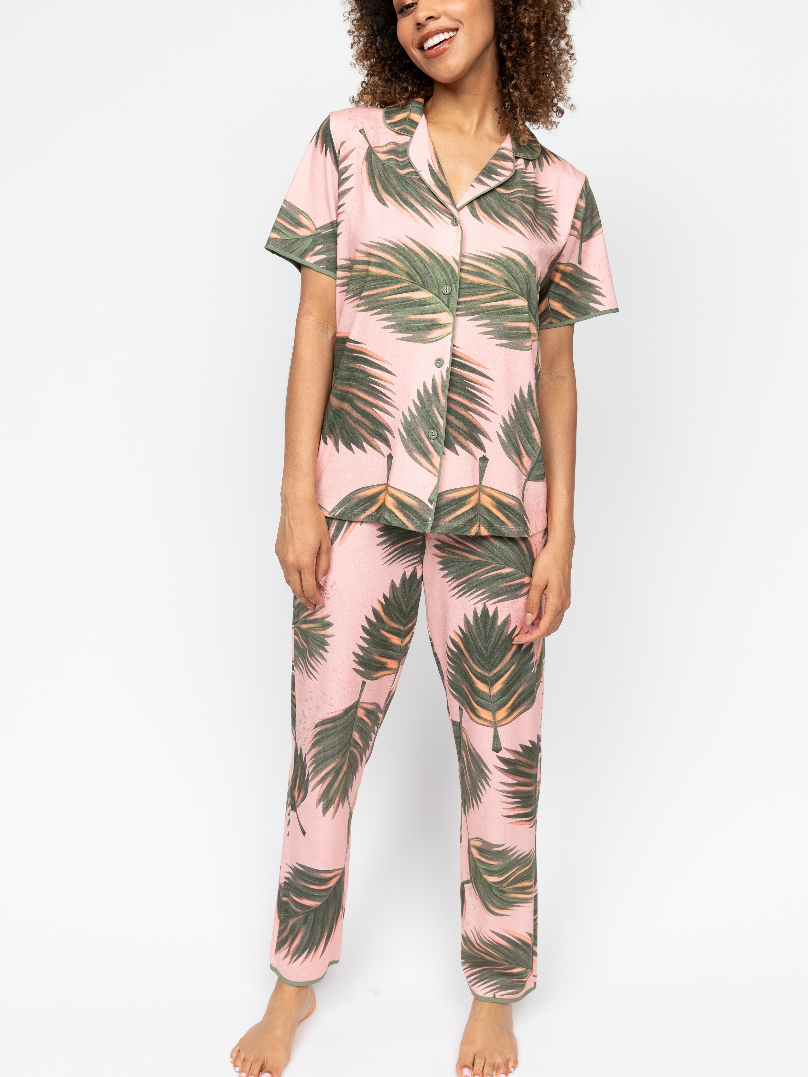 Піжама жіноча Cyberjammies Lea 0693-0694 22/4XL Рожево-зелений (5051877560703)