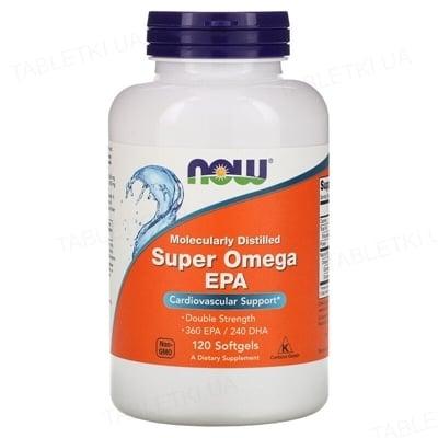 Жирні кислоти Now Foods Super Omega EPA 1200 мг (эйкозапентаенова кислота) 120 капсул