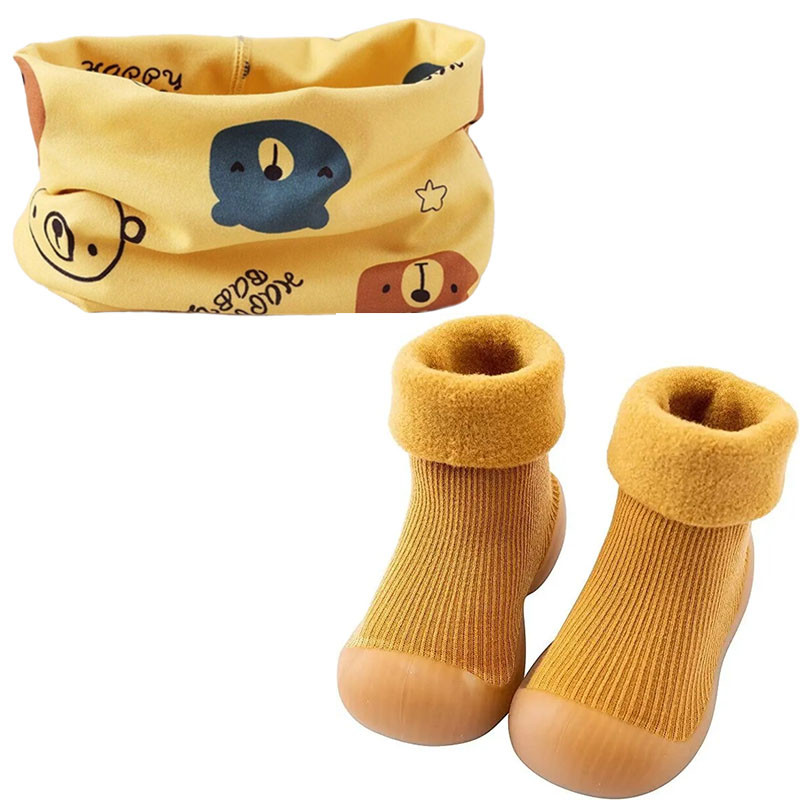 Шарф-бафф та Шкарпетки-черевики не ковзаючі 22/23(13,5 см) 2Life Жовтий (v-11808)