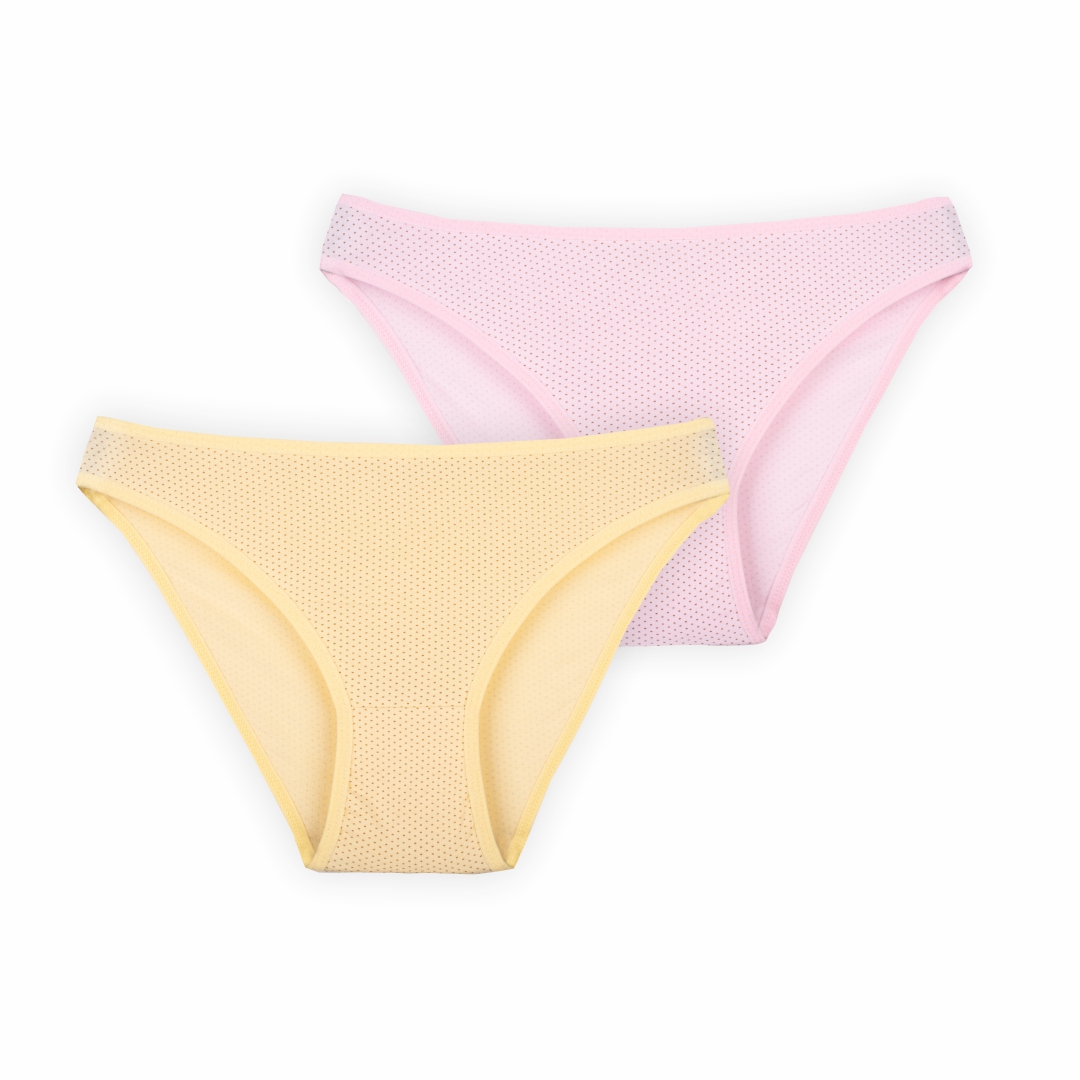 Набір жіночих трусів Vivioji TRW-20-3 Рожевий/Жовтий XS (2шт) (12326)