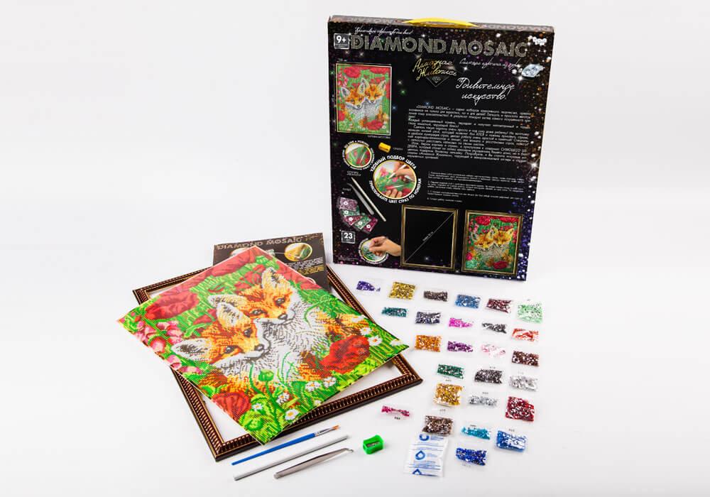 Набір для творчості Danko Toys Алмазна живопис Diamond mosaic Лиси різнокольорові (GFUTOTRY)