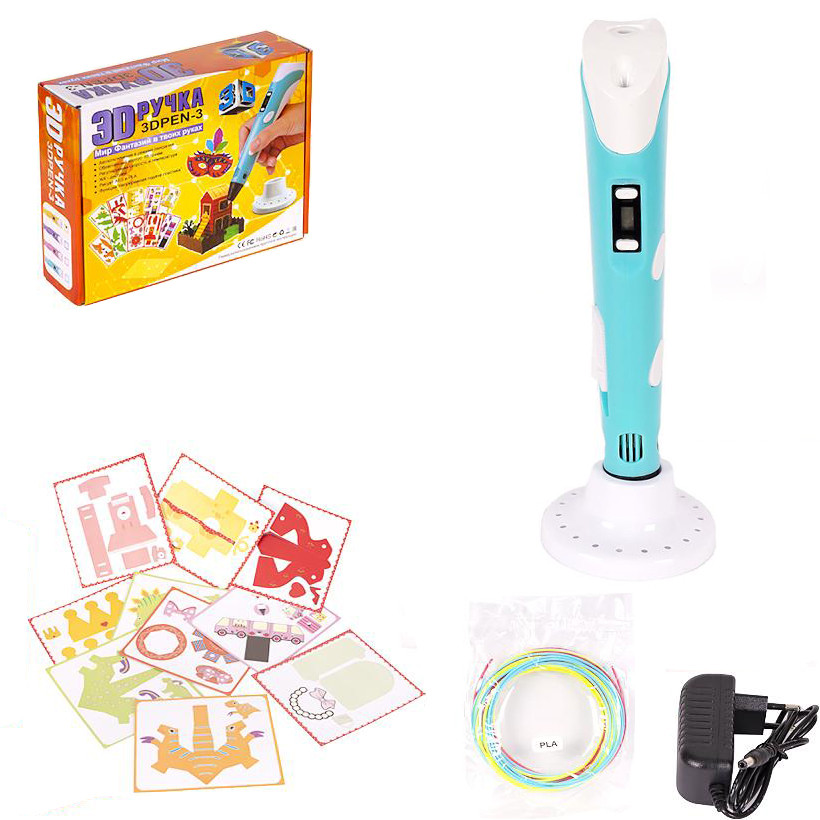 3D ручка Bambi DX008 зі стрижнями від мережі Бірюзовий