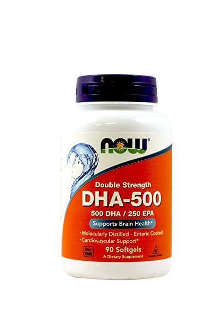 Омега 3 DHA 500/250 EPA Now Foods DHA-500 (докозагексаєнова кислота) 90 желатинових капсул