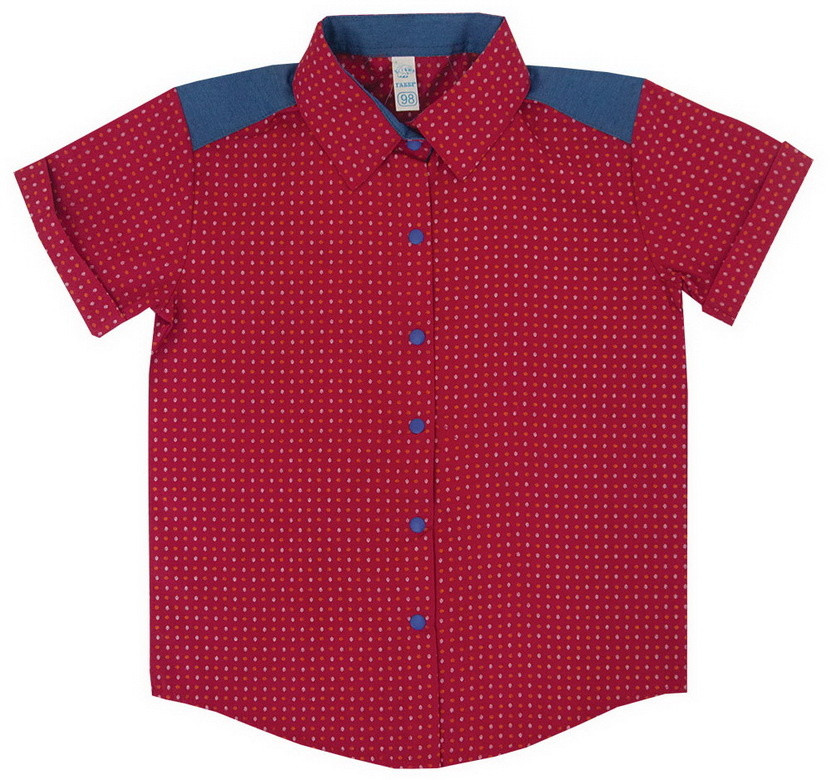 Сорочка дитяча з коротким рукавом для хлопчика GABBI RB-4 Бордовий на зріст 92 (11292)