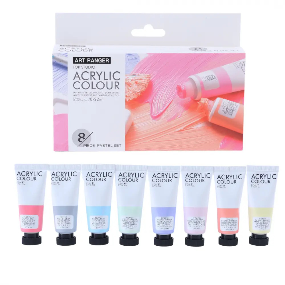 Набір акрилових фарб для малювання Art Rangers Acryliс pastel 8 шт 22 мл (FEA0822-P)