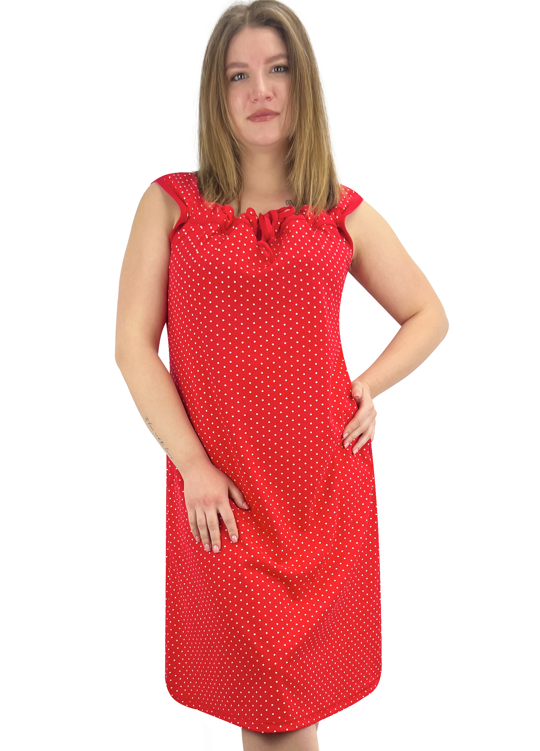 Сарафан жіночий Жемчужина Стилей 17378 48-50 Червоно-білий (7185)