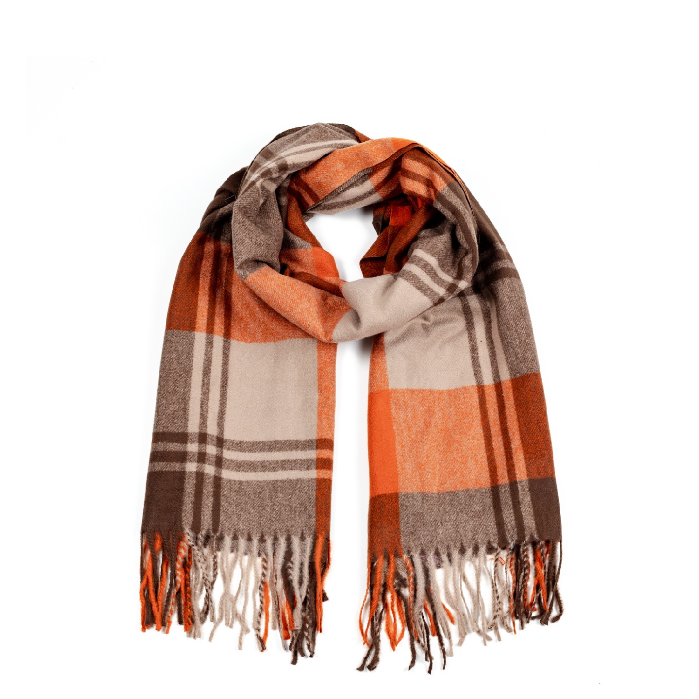 Палантин LuckyLOOK Азар 66х177 см Помаранчево-коричневий (592-018)