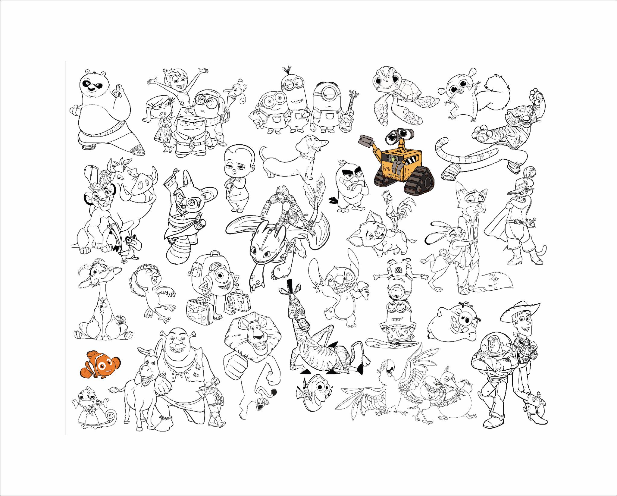 Розмальовка дитяча та тубус No Brand Мульфільми 100х130 см