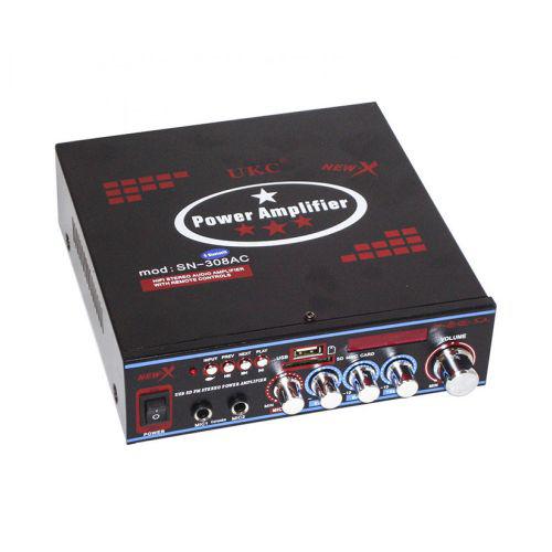 Підсилювач звуку Bluetooth UKC SN-308BT USB SD MP3 караоке Bluetooth Black (007495)