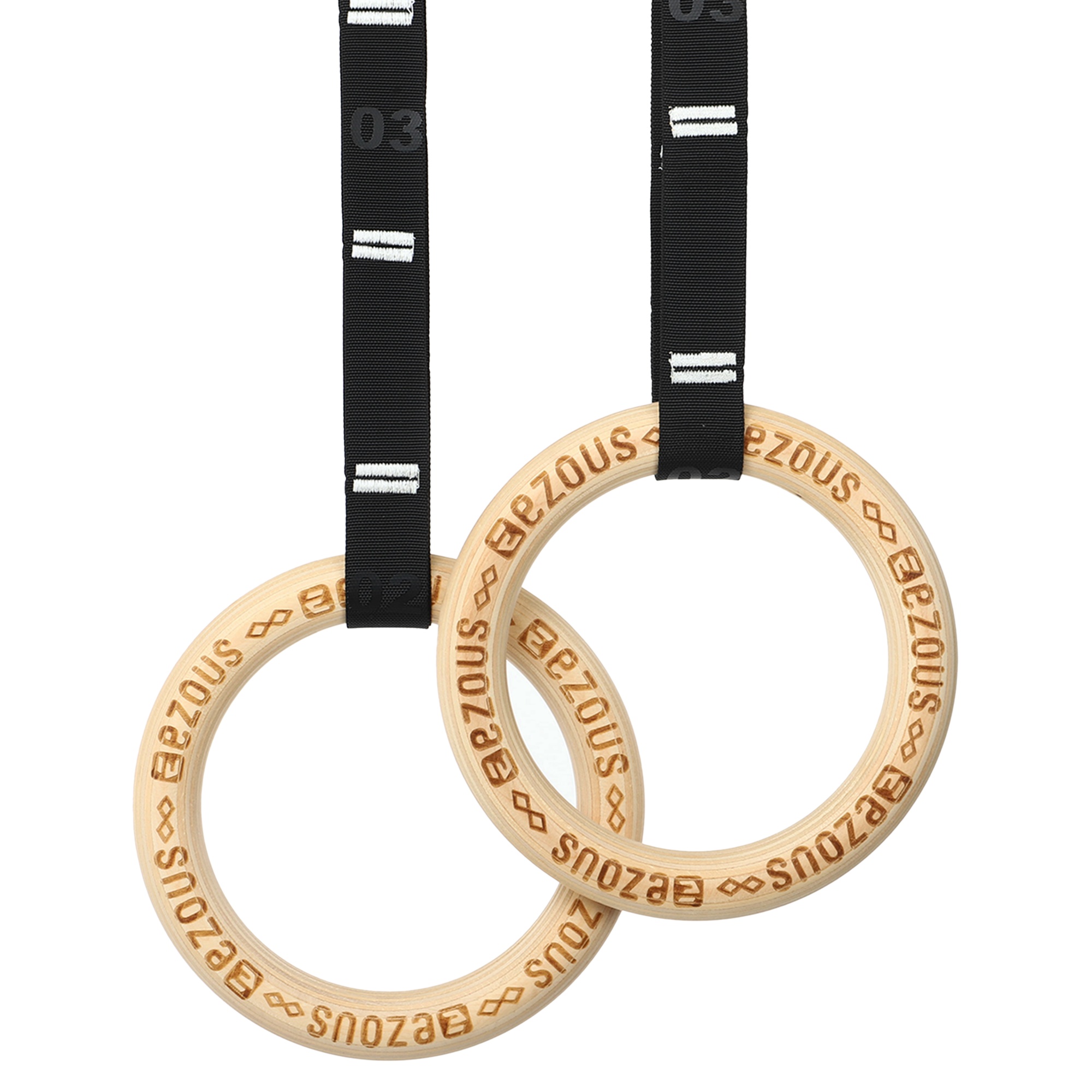 Кільця гімнастичні для кросфіту EZOUS E-02 WOODEN GYM RINGS d-32 мм