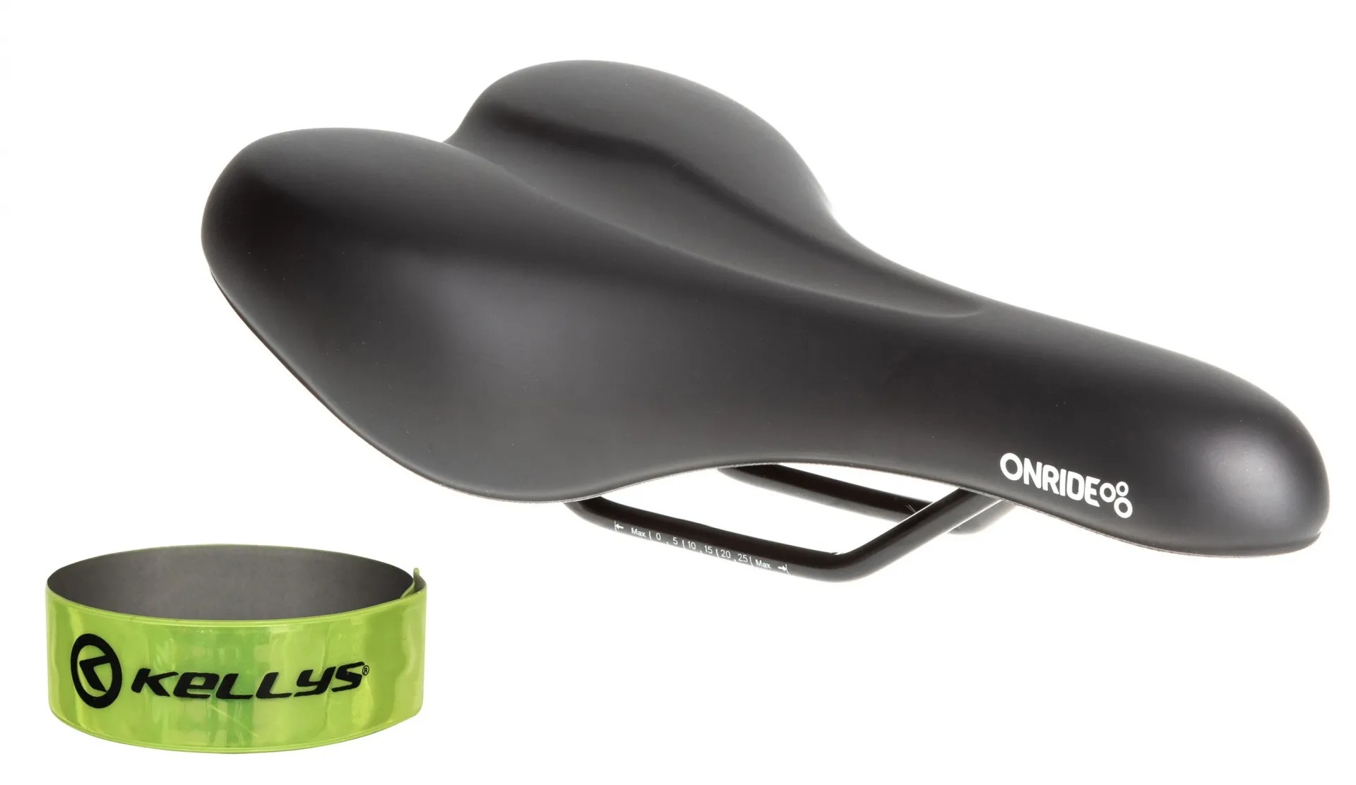 Сідло Onride Siesta 273х153 мм + світловідбивна смужка KLS 3M 30 см Чорний (1085-6936116102227)