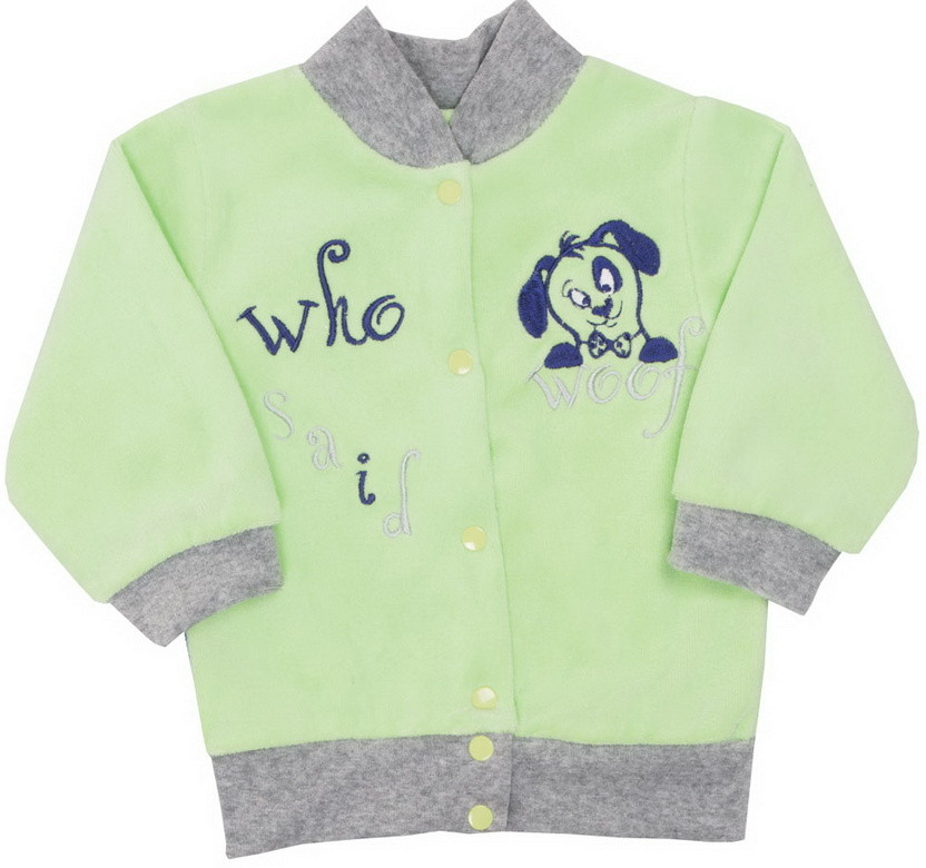 Кофта дитяча для хлопчика на кнопках GABBI Гав Салатовий на зріст 68 (10988)