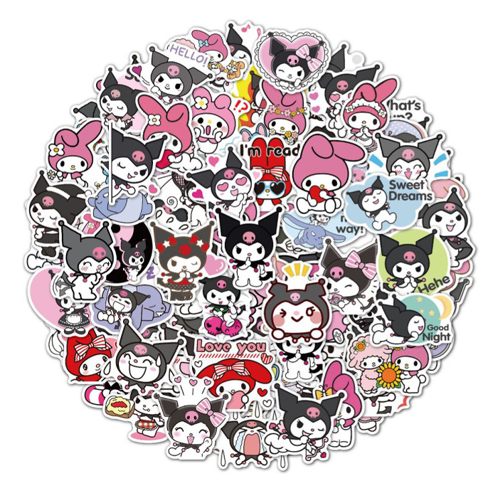 Набір стікерів Куромі Kuromi Моя Мелодія Onegai My Melody 50шт (23155) GameStyle
