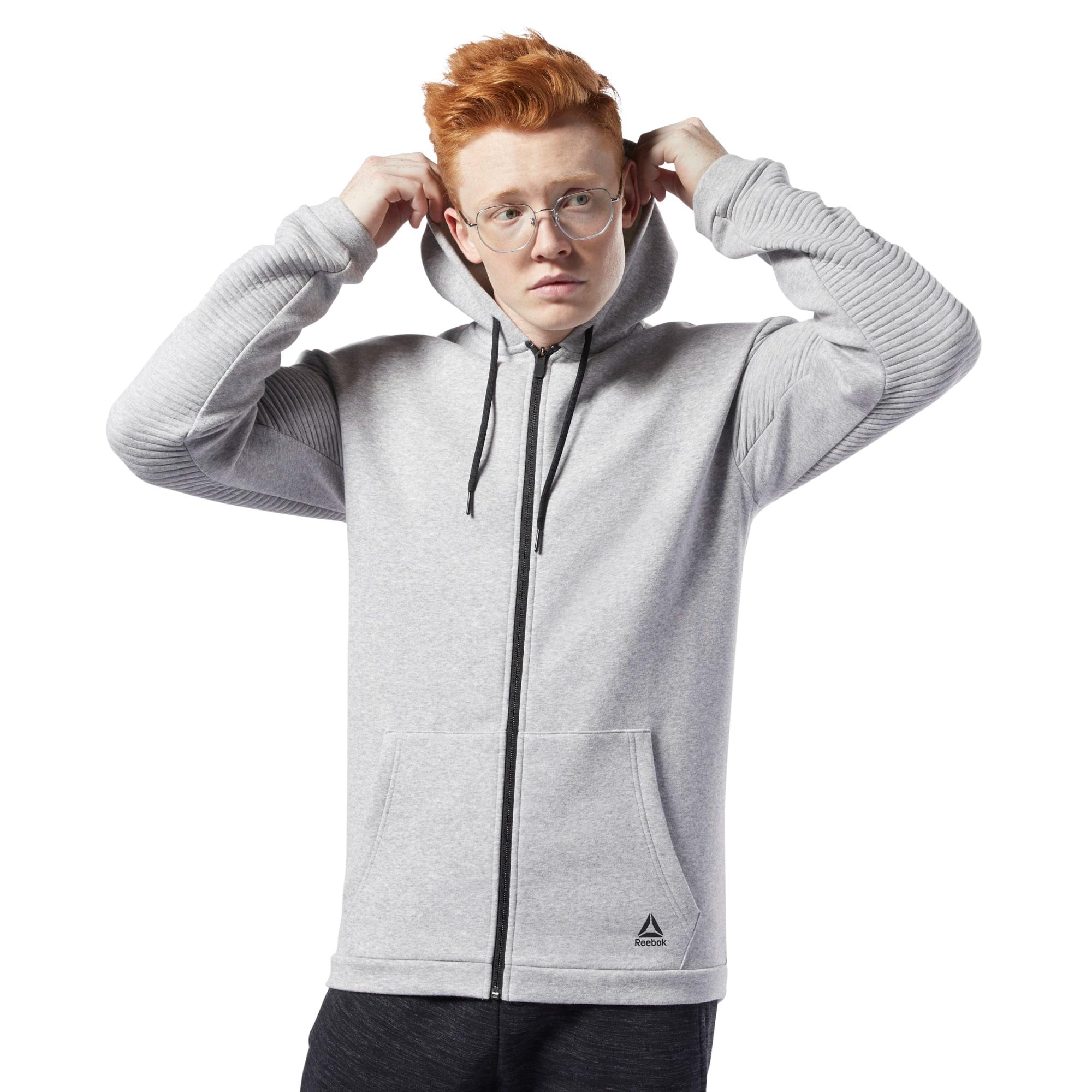 Толстовка чоловіча Reebok Workout Ready Full-Zip Fleece M Сірий (EC0897)