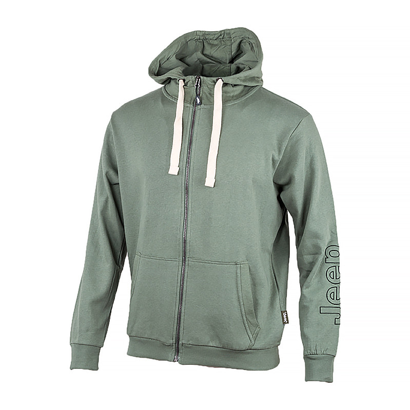 Толстовка чоловіча Jeep Jeep Hooded Sweatshirt Full Zip Sleeve Embroidery XL Хакі (O102571-E850)