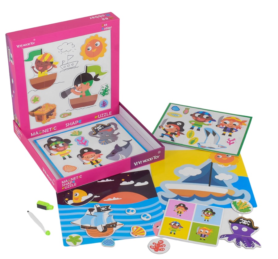 Магнітні пазли Vivi Wood Toy 4x0.2x6 см Різнокольоровий (99040)