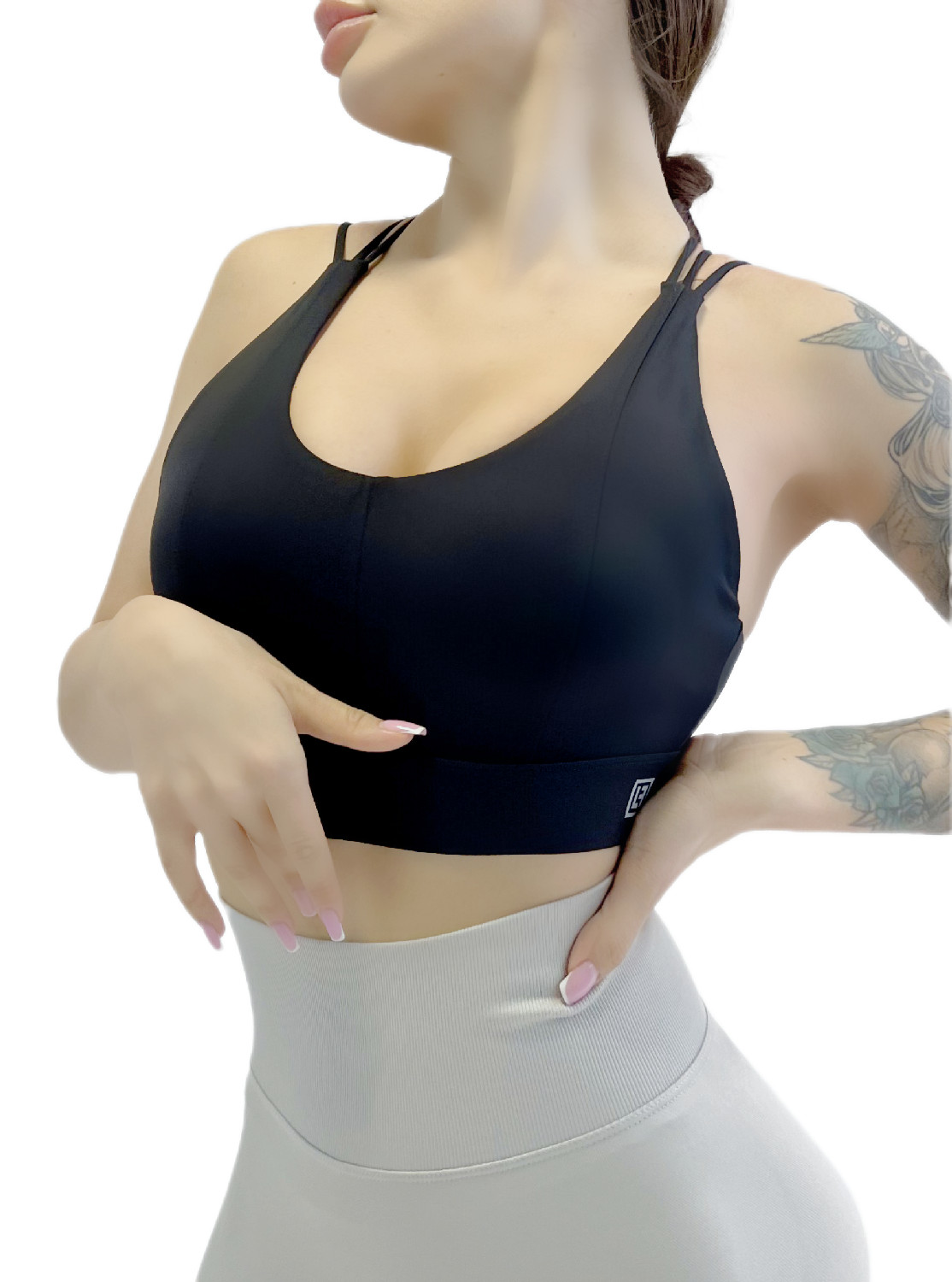 Спортивний топ пуш ап для фітнесу LILAFIT Чорний S (LFB000019)