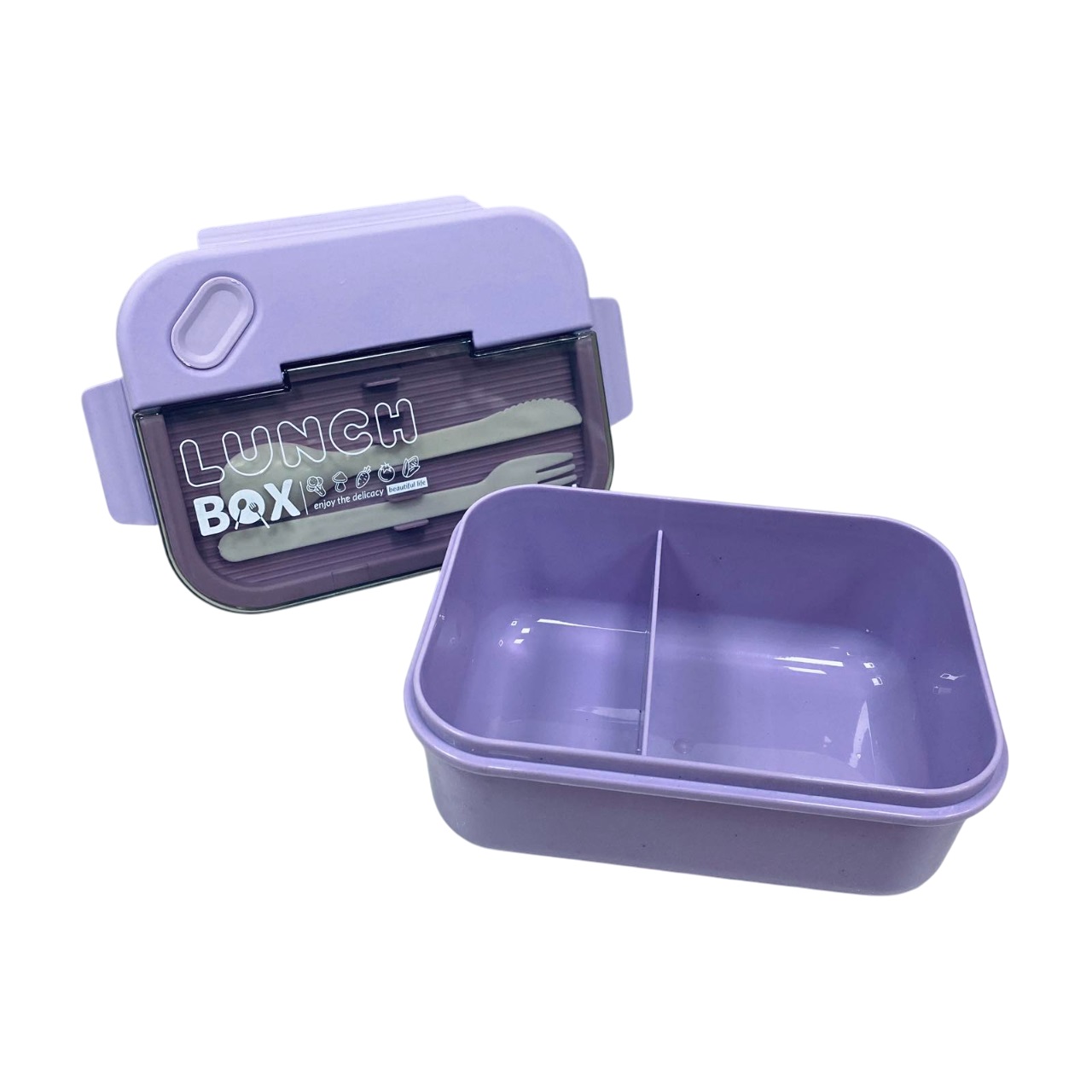 Ланч-бокс зі столовими приборами A-PLUS 2221 PB Фіолетовий