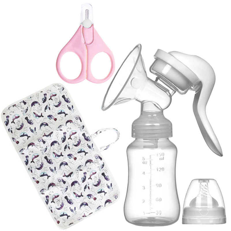 Ручний молоковідсмоктувач Purple Berry Rabbit 150 мл та пелюшка 60х35 см та ножиці Рожеві (v-11908)