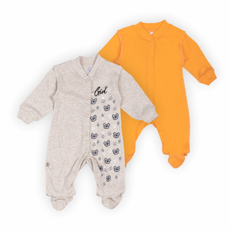 Комплект комбінезонів для дівчинки Gabbi KB-24-1 2 шт Помаранчево-сірий 86 (13934)