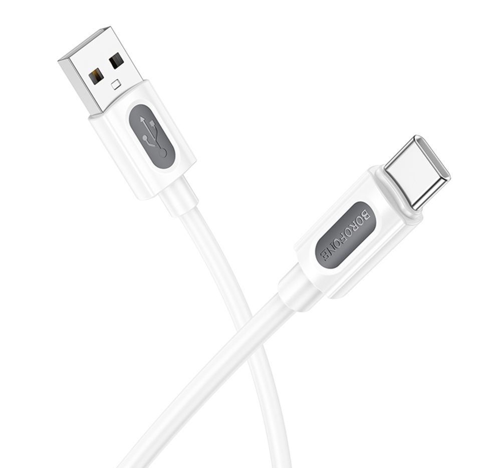 Кабель синхронізації Borofone BX114 Silicone USB to Type C 3A/1 м White (35943_3605855)