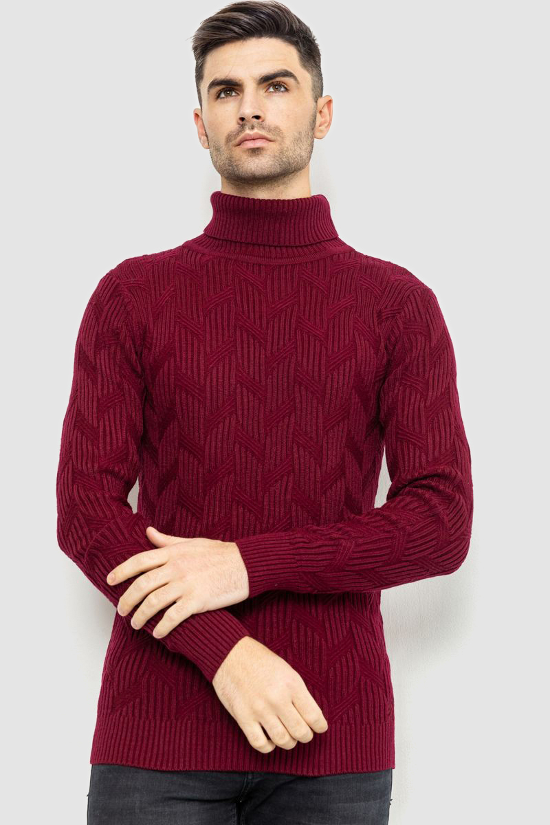 Светр чоловічий AGER L Бордовий (161R1034)