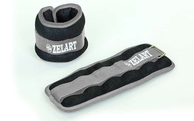 Обтяжувачі-манжети для рук та ніг Zelart FI-2502-4 (2 x 2кг) Сірий