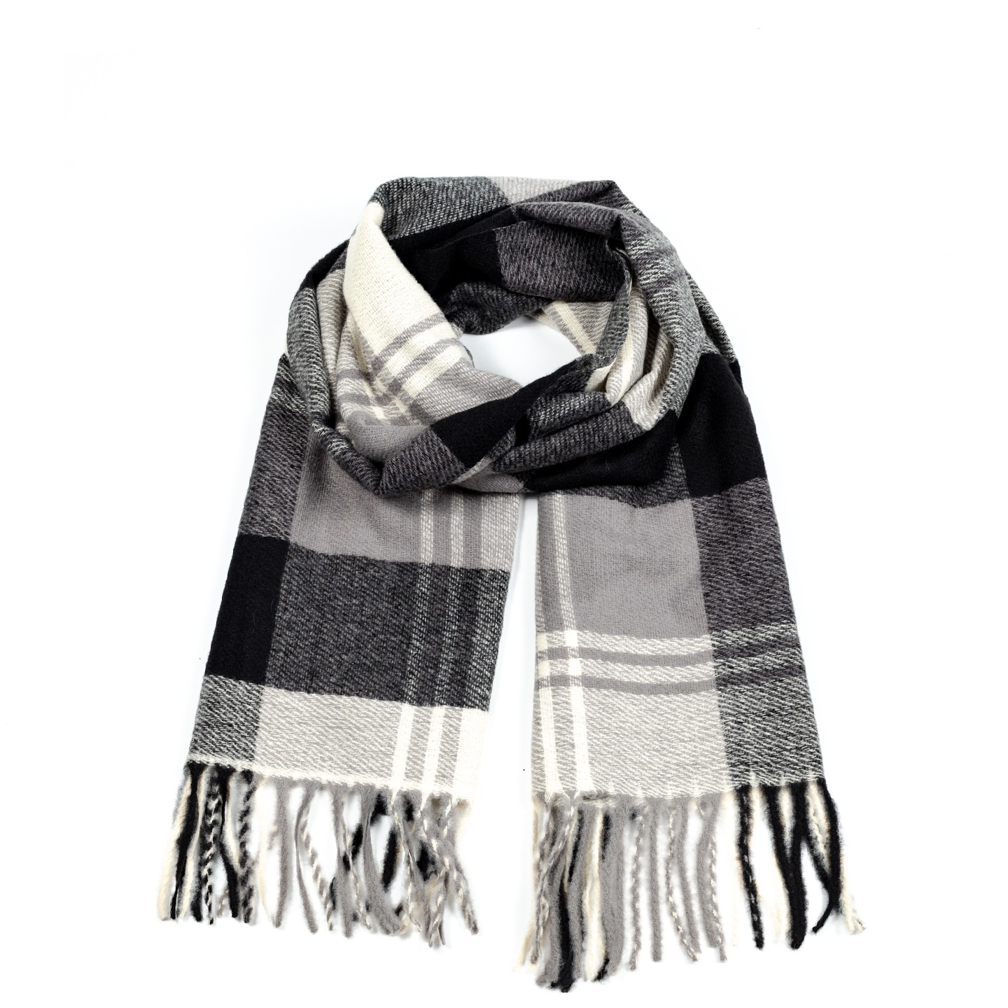 Палантин LuckyLOOK Азар 66х177 см Чорно-сірий (592-025)