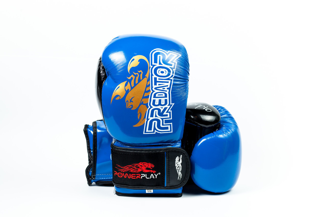 Боксерські рукавиці PowerPlay 3007 карбон 6 унцій Сині (PP_3007_16oz_Blue)
