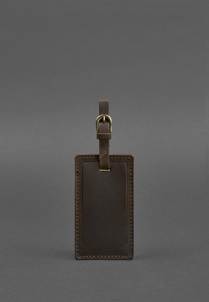 Шкіряна бірка для багажу 3.0 Темно-коричнева Crazy Horse BlankNote