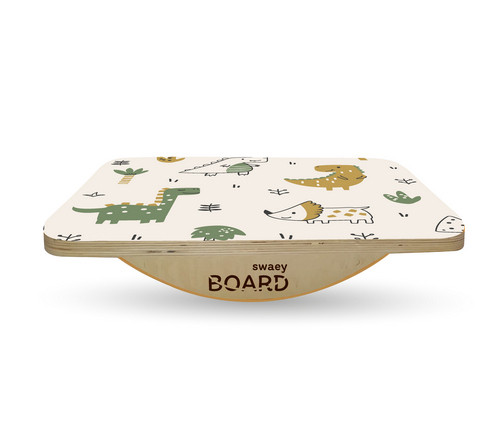 Дерев'яна дошка балансувальна по Більгоу без розмітки SwaeyBoard EVA Dino до 150 кг 55х33х10 см Різнокольоровий