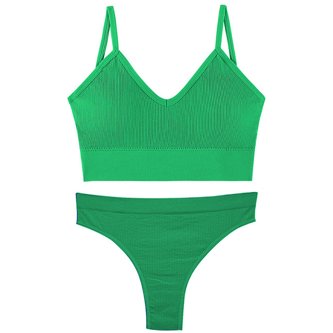 Безшовний комплект жіночої білизни No Brand 1608# L 80 ABC Лісовий зелений (12382-75073)