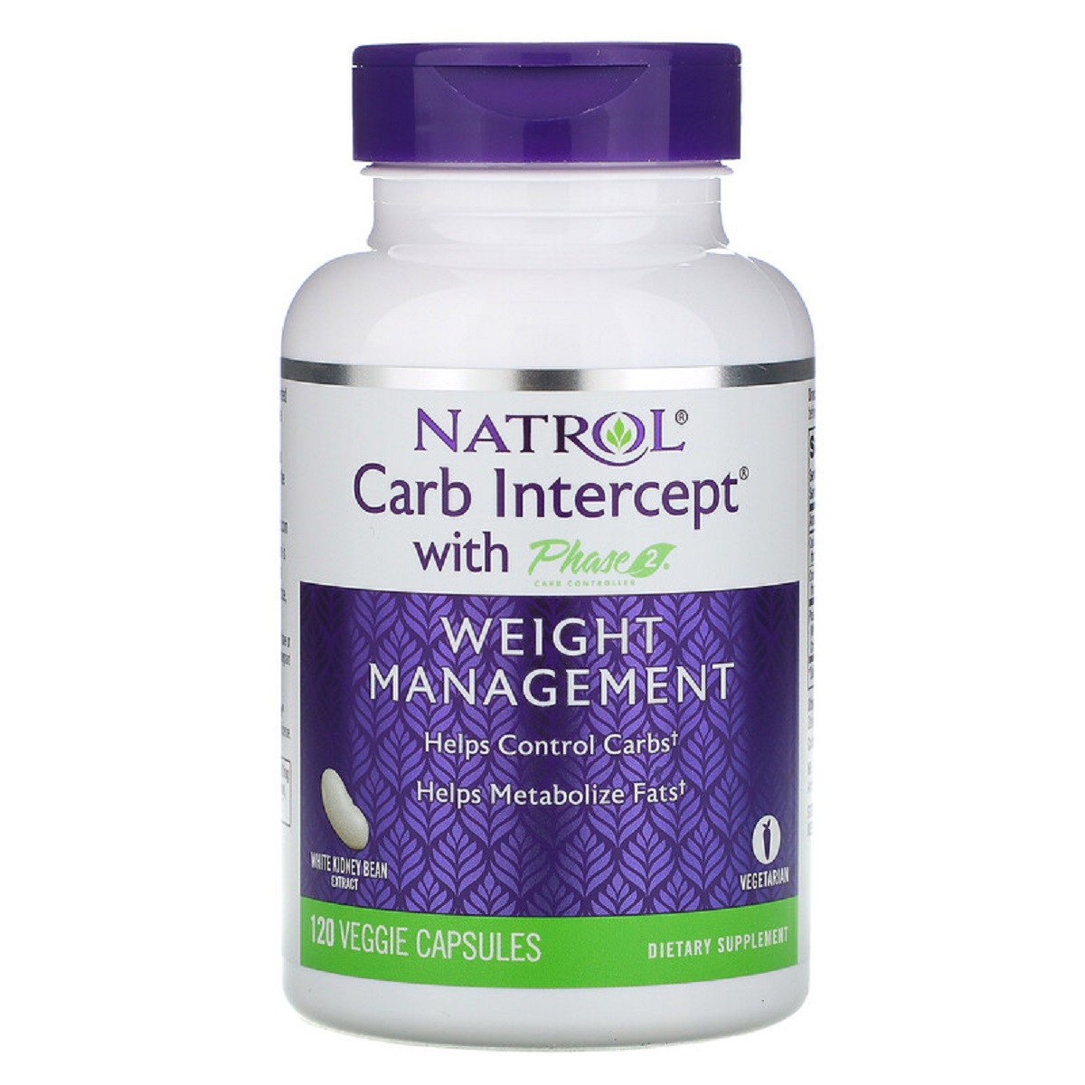 Перехоплювач Вуглеводів Фаза 2, Carb Intercept з Phase 2 Carb Controller, Natrol, 120 рослинних капсул