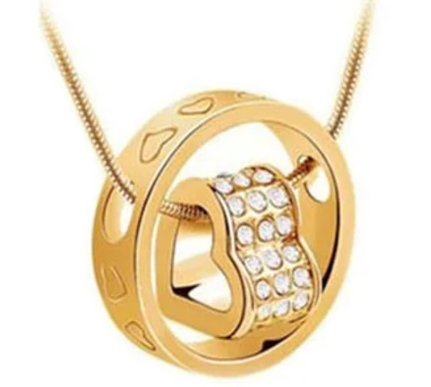 Підвіска на шию VigohA Ring Heart Серце та кільце з ланцюжком Серце